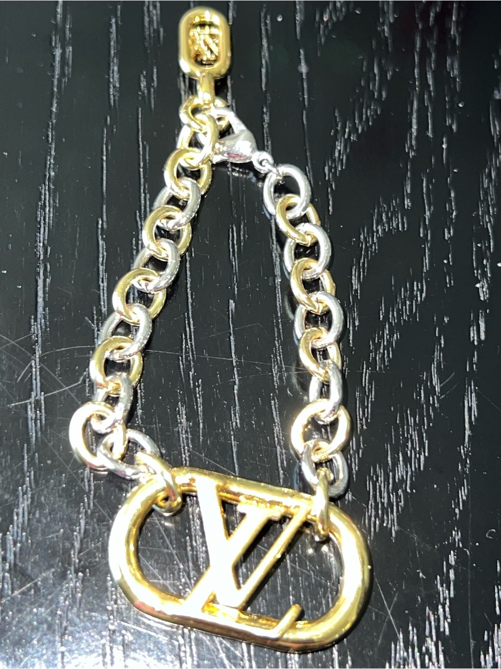Two-Tone Gold & Silver Logo Link Bracelet